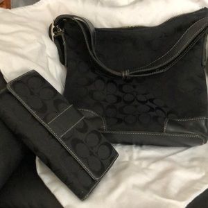 Coach Jacquard shoulder Or crossbody WITH wallet